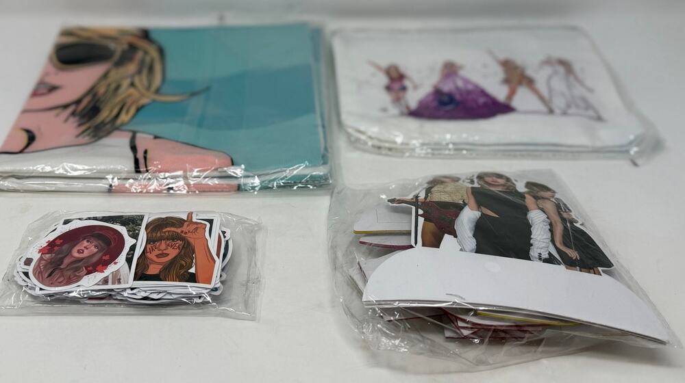 Taylor Swift Pillowcase, Makeup Bag, Stickers and Standees